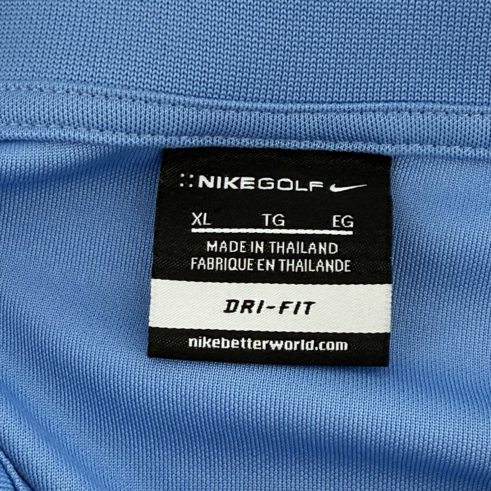 Nike Golf Mens XL Dri Fit Short Sleeve Button Polo Shirt Light Blue Casual logo - Picture 3 of 9